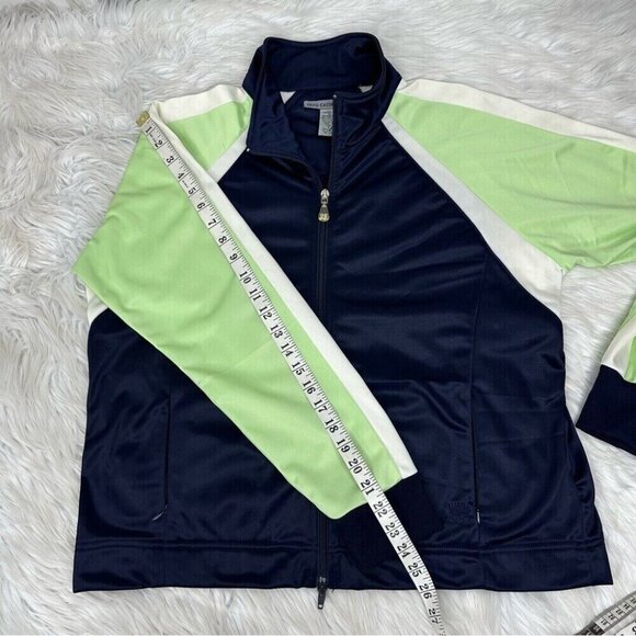 Oleg Cassini Sport Women’s Blue Vintage 90s Soft Shell Luxury Track Jacket M/C45 - Picture 15 of 15